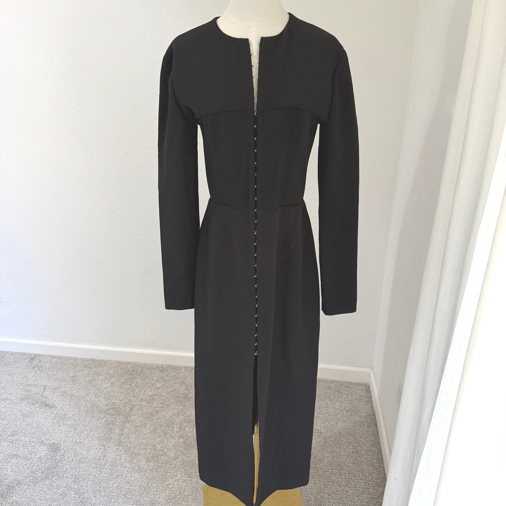 NWT $990 Dion Lee Black Cady Bustier Dress Sz 8 Designer Modernist Avant Garde